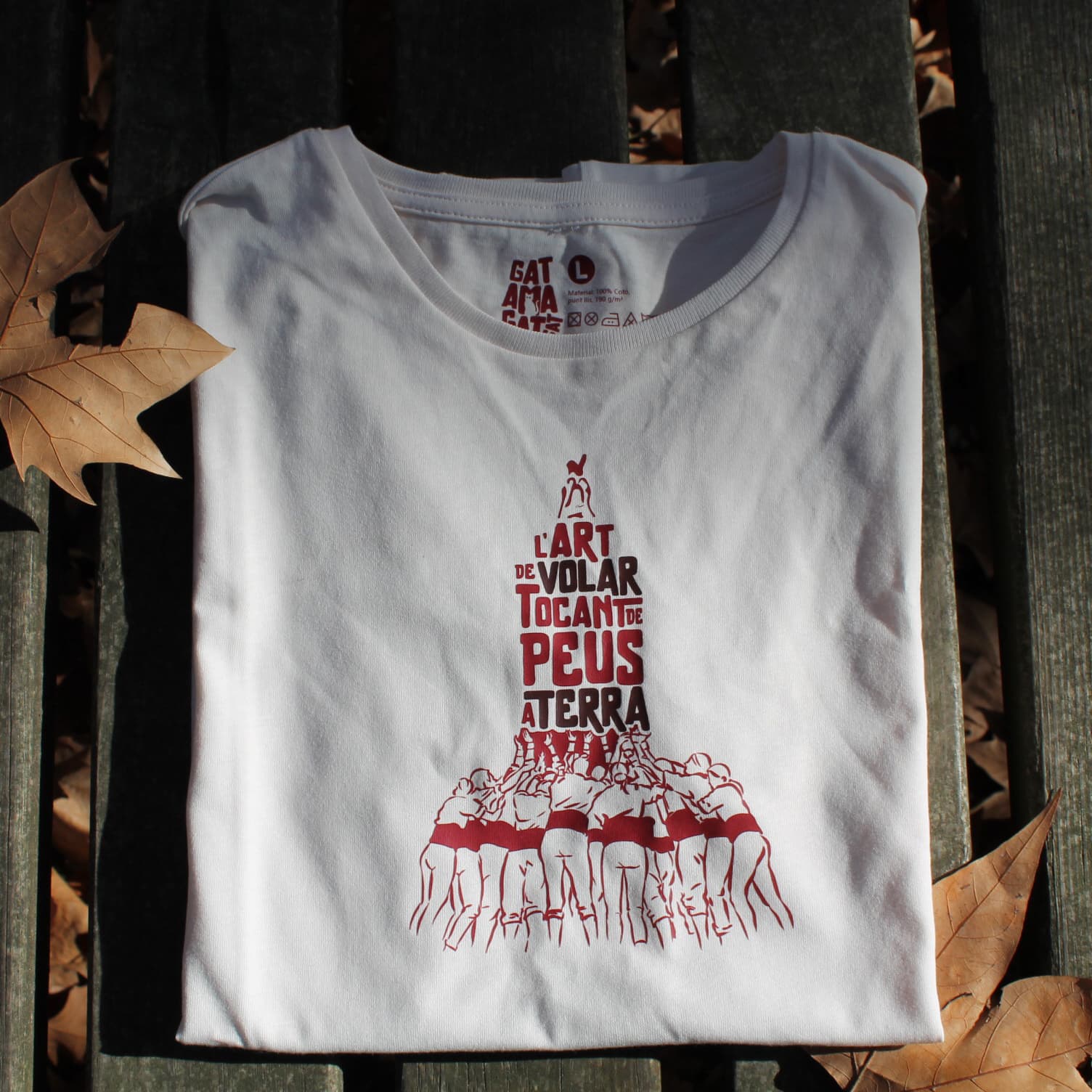 Samarreta Castellers: l'Art de Volar (blanca Unisex)